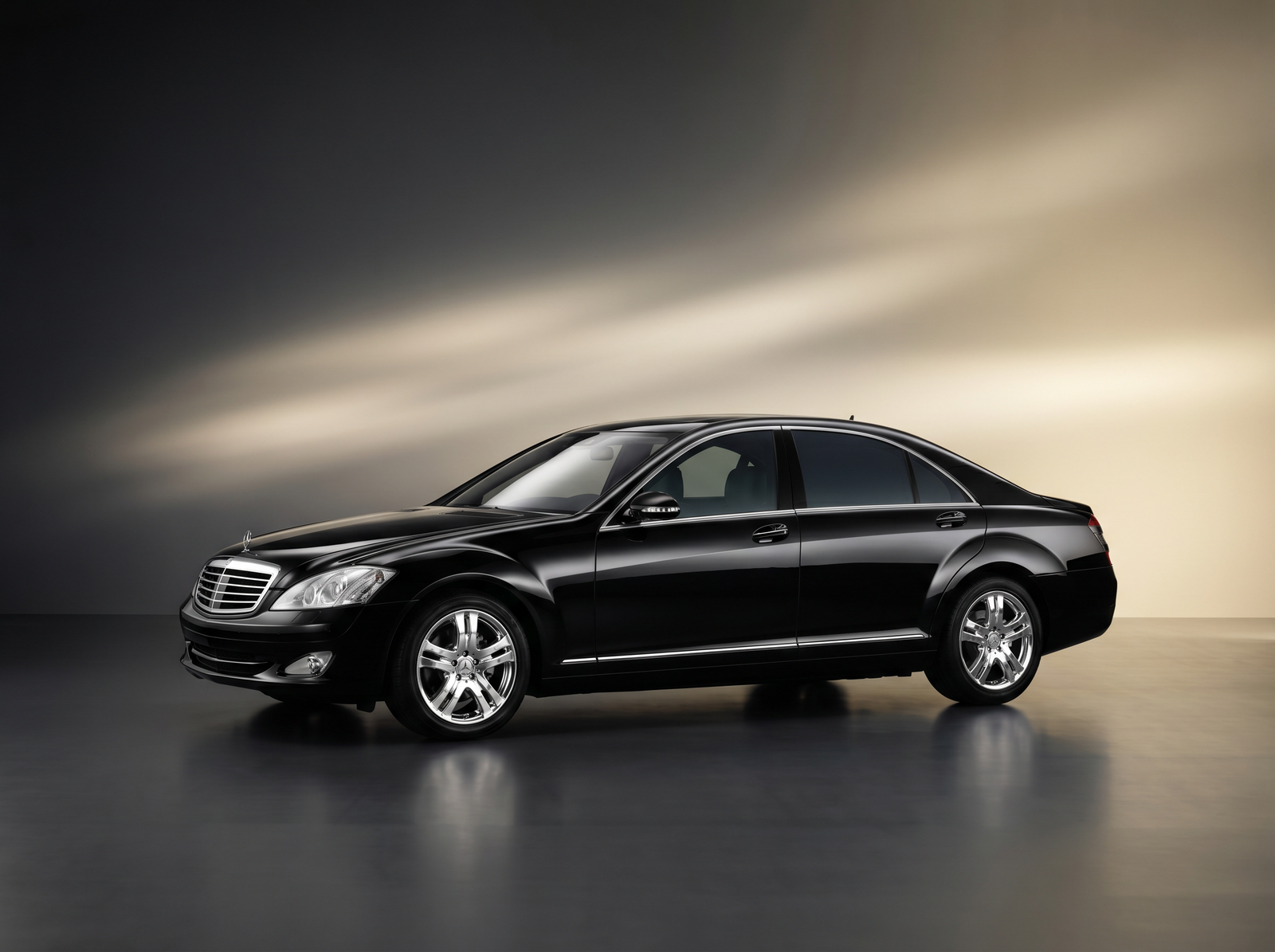 Black Mercedes-Benz S-Class luxury sedan